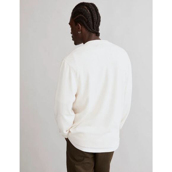 NWT Madewell Textured Long Sleeve Henley Tee Lighthouse Men's Size Medium - Picture 5 of 16